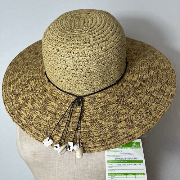 Cappelli Straw Sun Hat Sewn Braid paper hat, 22-1/2" circumference, Size 7-1/4 - Picture 3 of 7